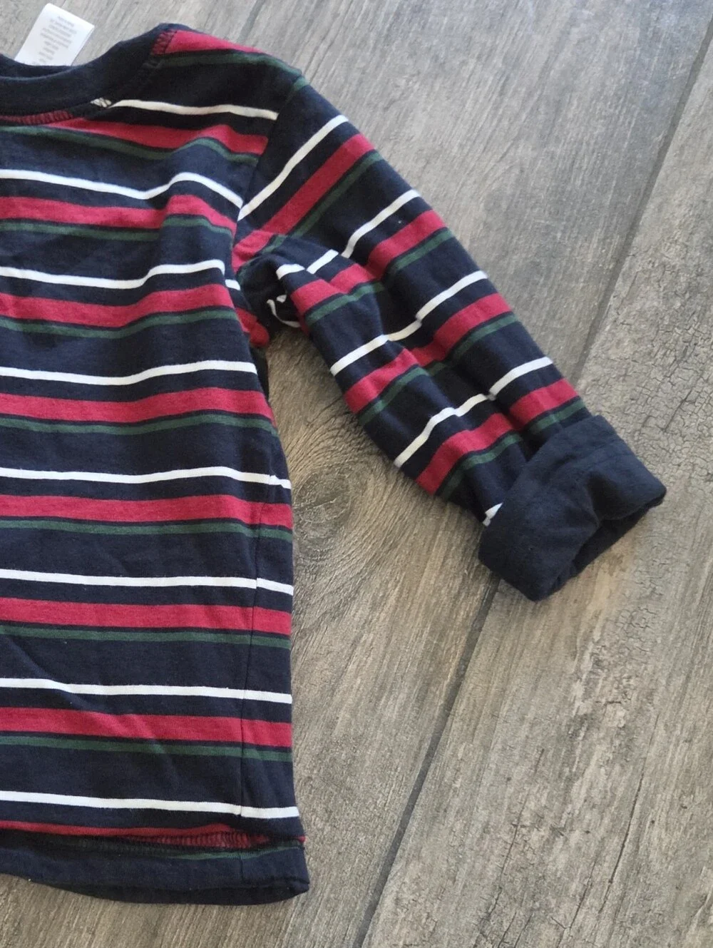 Gymboree EUC 2T Red Snowman Sweater, Navy Reversible Striped Tee and Cargo Pants